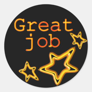 Sticker Rond le bon travail d'étoile jaune