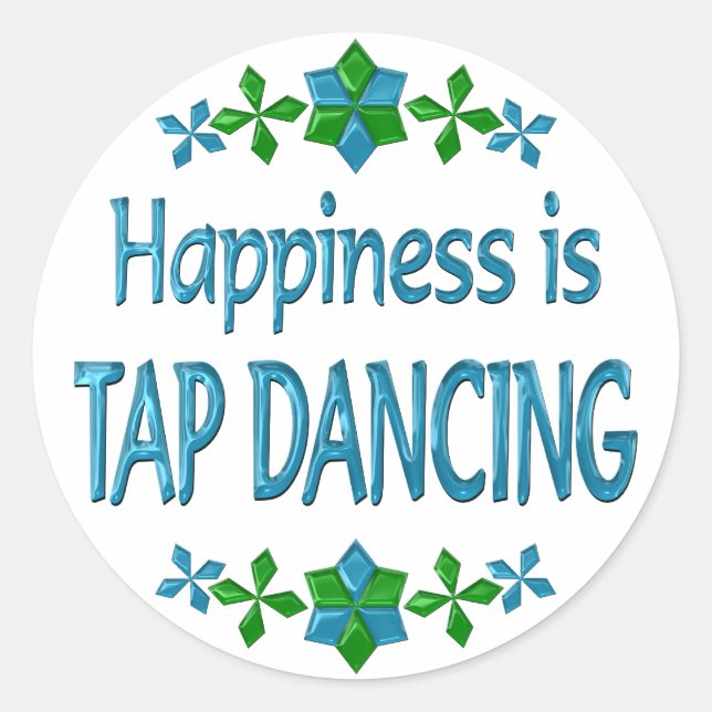 Sticker Rond Le bonheur, c'est danser sur le tas (Devant)