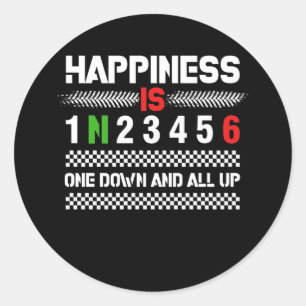 Sticker Rond Le Bonheur Des Motocyclettes De Rider Est Un En Ba