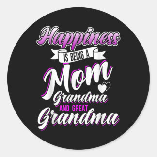 Sticker Rond Le bonheur est d'être une maman grand-mère et gran