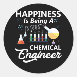 Sticker Rond Le Bonheur Est Être Un Ingénieur Chimique