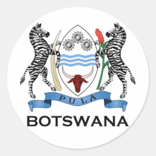 Sticker Rond Le BOTSWANA - drapeau/emblème/manteau des