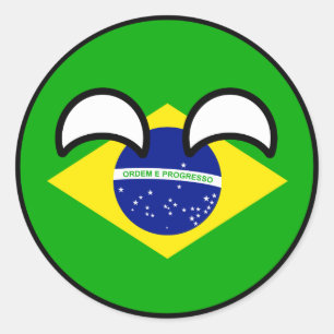 Sticker Rond Le Brésil Geeky tendant drôle Countryball