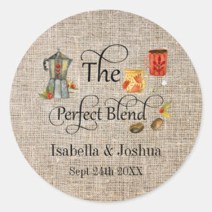 Sticker Rond Le Café de mariage rustique et fantaisiste : le mé