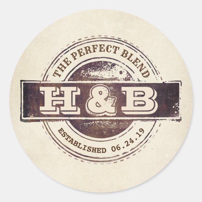Sticker Rond Le Café Mariage Mixte Parfait (Devant)