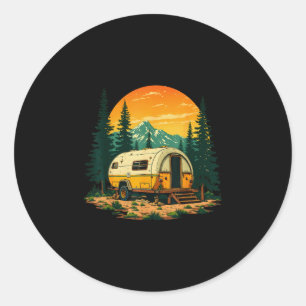 Sticker Rond Le camping est ma thérapie