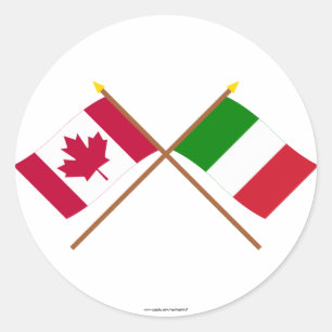 Sticker Rond Le Canada et les drapeaux croisés parItalie