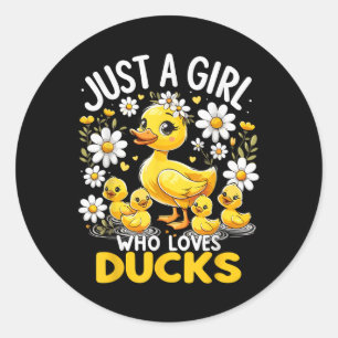 Sticker Rond Le Canard Mignet Aime Juste Une Fille Qui Aime Les