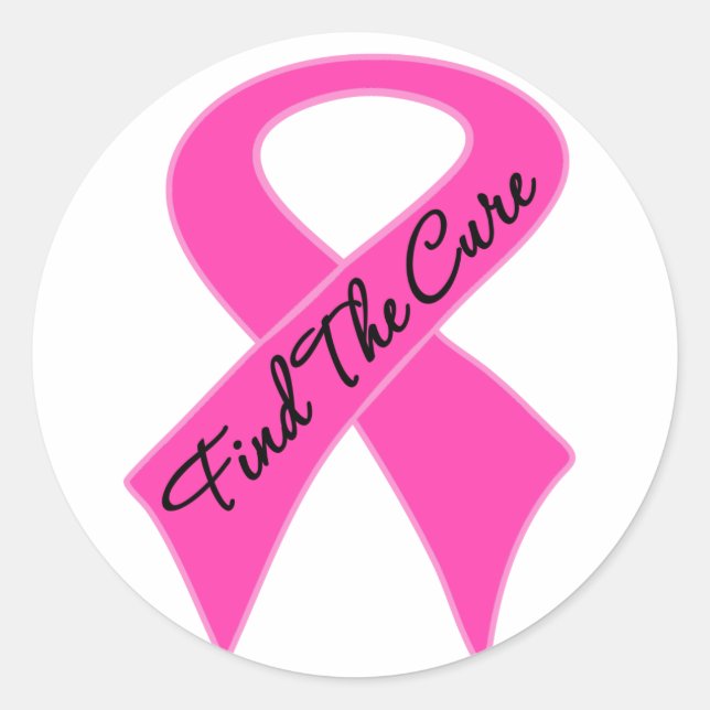 Sticker Rond Le cancer du sein trouve le remède (Devant)