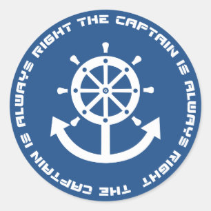 Sticker Rond Le capitaine a toujours raison