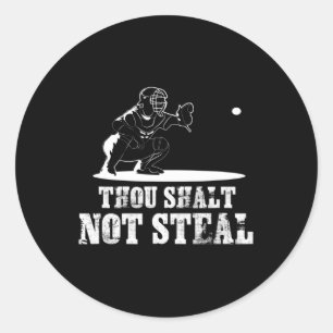 Sticker Rond Le Capteur De Baseball Tu N'As Pas Volé - Religieu