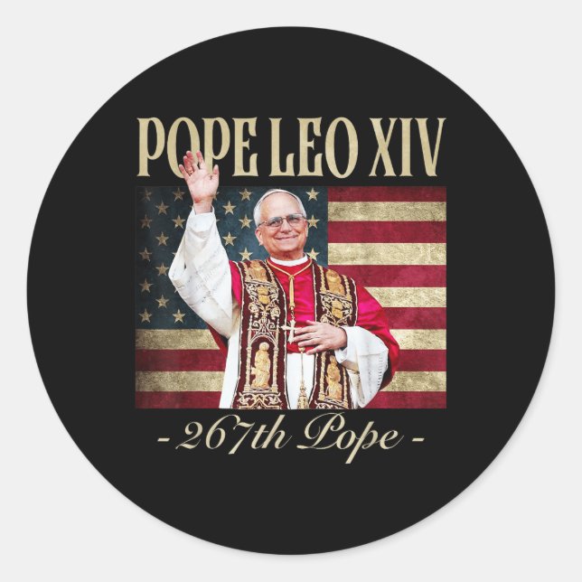 Sticker Rond Le cardinal Robert Prevost (Devant)
