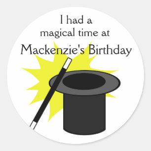 Sticker Rond Le casquette du magicien de magie je