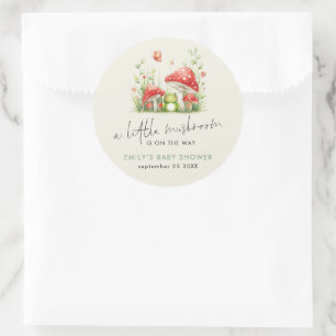 Sticker Rond Le champignon est sur Way Frog Baby shower