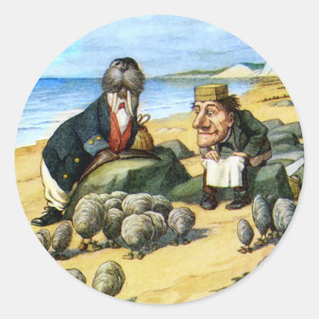 Sticker Rond Le charpentier et les huîtres du Walrus (Devant)