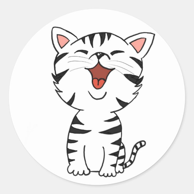 Sticker Rond Le chat (Devant)