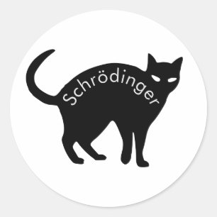 Sticker Rond Le chat de Schrödinger
