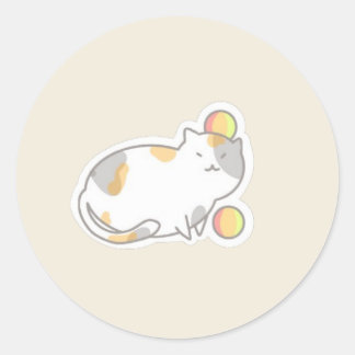 Sticker Rond le chat et les balles