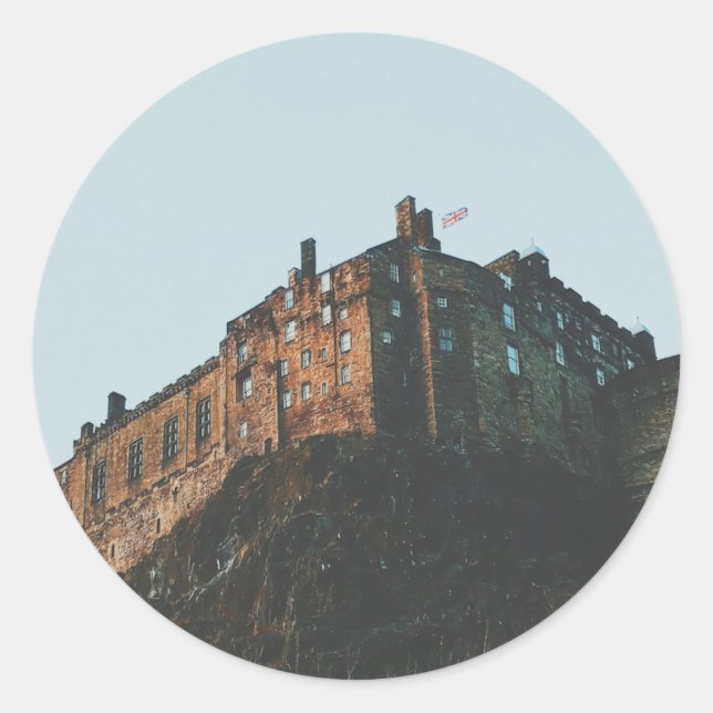 Sticker Rond Le château d'Édimbourg (Devant)