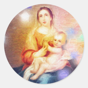 Sticker Rond Le chef d'oeuvre de Dieu est mère