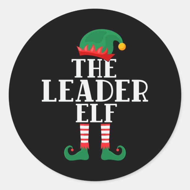 Sticker Rond Le chef Elf drôle Noël (Devant)