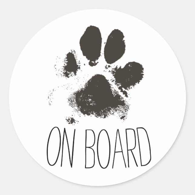 Sticker Rond Le "chien à bord" de l'autocollant d'icône, (Devant)