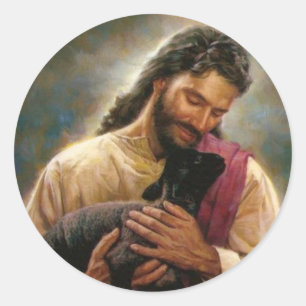 Sticker Rond Le Christ le bon berger