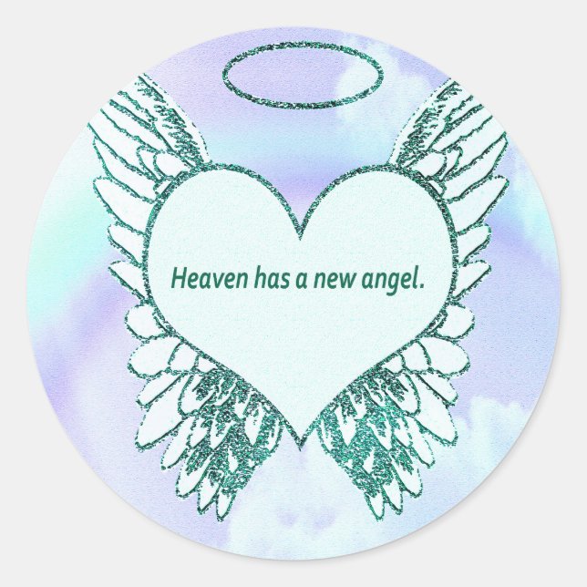 Sticker Rond Le ciel a un nouvel ange (Devant)