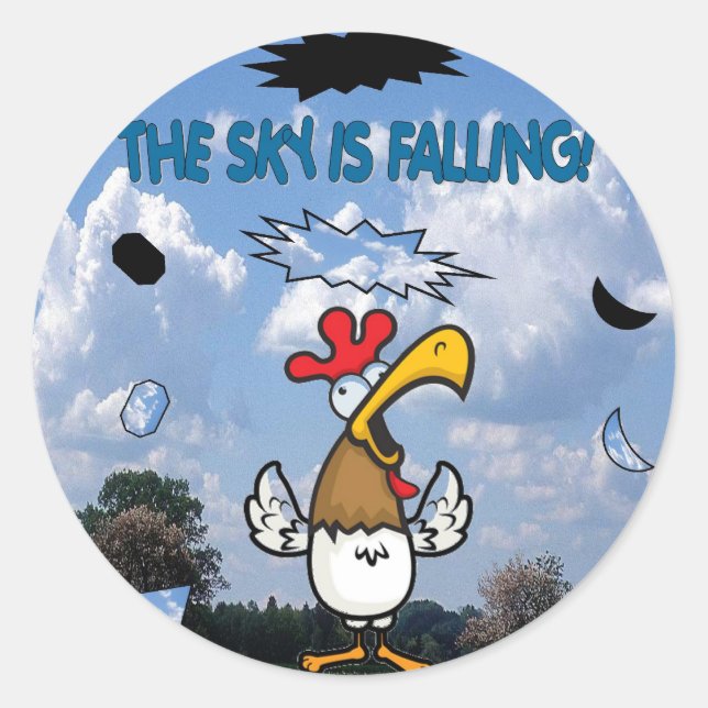 Sticker Rond Le ciel tombe ! ! ! (Devant)
