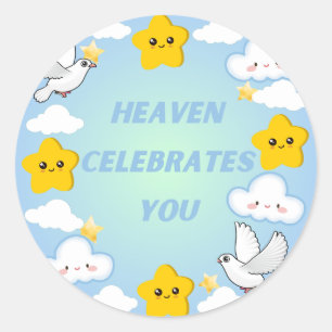 Sticker Rond Le Ciel vous célèbre Chrétien
