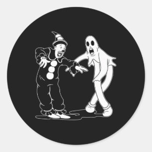 Sticker Rond Le Clown Et La Danse Fantôme