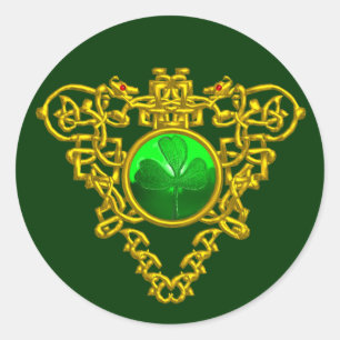STICKER ROND LE COEUR CELTIQUE DE SAINT PATRICK