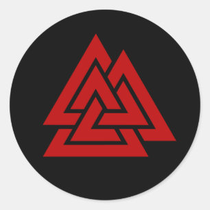 Sticker Rond Le coeur de Hrungnir (rouge et noir)