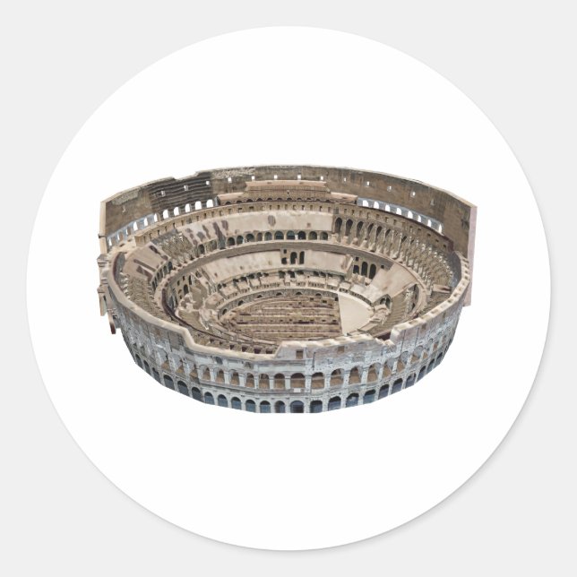 Sticker Rond Le Colisée de Rome : Modèle 3D : (Devant)