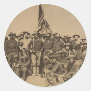 Sticker Rond Le colonel Roosevelt et ses Rough Riders