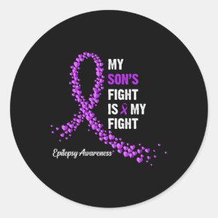 Sticker Rond Le combat de mon fils est ma lutte contre l'épilep