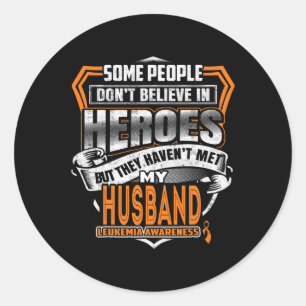 Sticker Rond Le combat du mari est ma lutte contre la leucémie