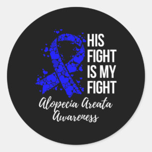 Sticker Rond Le combat est mon combat Alopecia Areata Sensibili