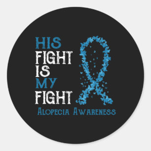 Sticker Rond Le combat est mon combat Alopecia sensibilisation
