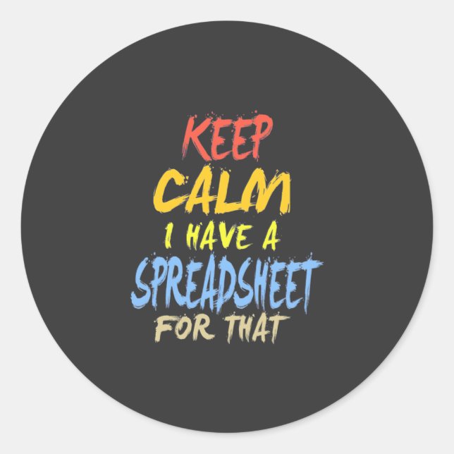 Sticker Rond Le Comptable A Une Feuille De Calcul Pour Cela (Devant)