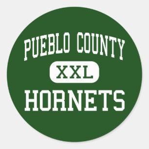 Sticker Rond Le comté de Pueblo - frelons - haut - pueblo le
