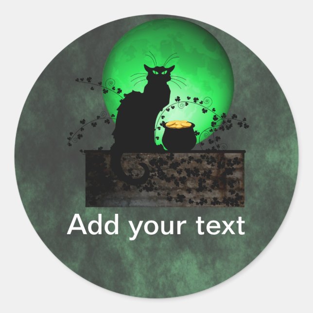 Sticker Rond Le Conversation de St. Patrick Noir (Devant)