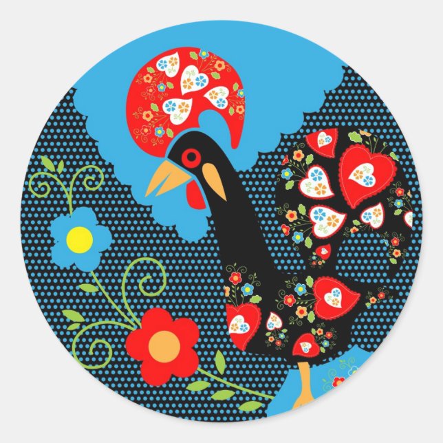 Sticker Rond Le Coq du Portugal (Devant)