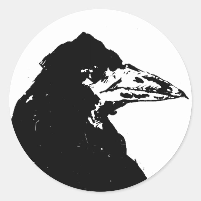 Sticker Rond Le Corbeau d'Edgar Allan Poe (Devant)