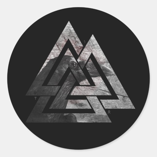 Sticker Rond Le Corbeau d'Odin (Devant)