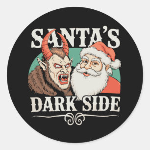 Sticker Rond Le côté sombre de Santa Krampus Krampusnacht Noël