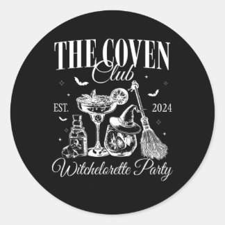 Sticker Rond Le Coven Club Witch Bychelorette Halloween gothiqu