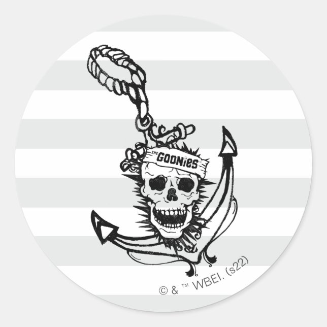 Sticker Rond Le crâne et l'Ancre des Goonies (Devant)