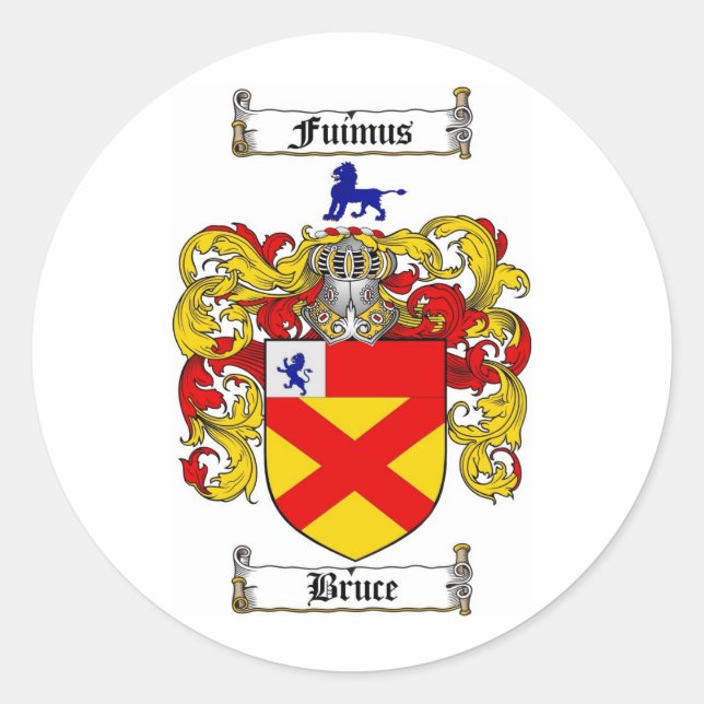 STICKER ROND LE CREST DE FAMILLE DE BRUCE - MANTEAU DE BRUCE (Devant)