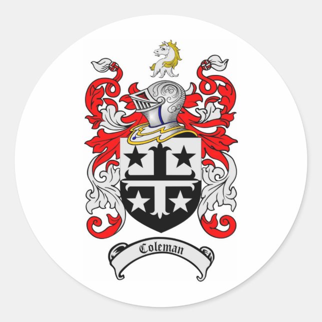 STICKER ROND LE CREST DE FAMILLE DE COLEMAN - MANTEAU DE (Devant)